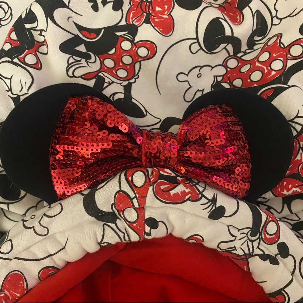 DISNEY MINNIE MOUSE ZIP-UP HOODIE L GUC - Picture 5 of 7